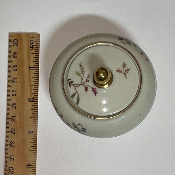 Eschenbach Bavaria Germany Small Trinket Box Lid Flowers Floral Gold Trim - Picture 2 of 12